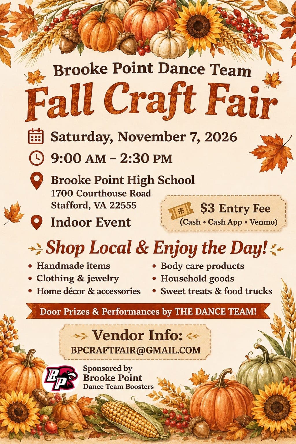 Brooke Point Dance Team Fall Craft Fair