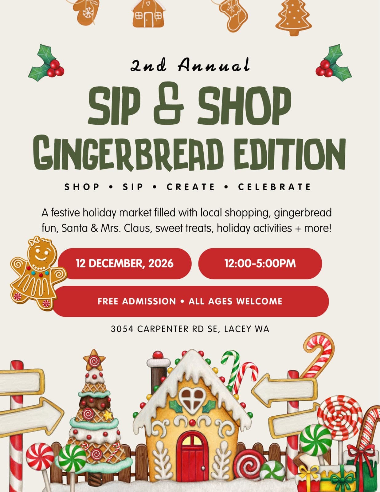 2nd Annual Sip & Shop: Gingerbread Edition