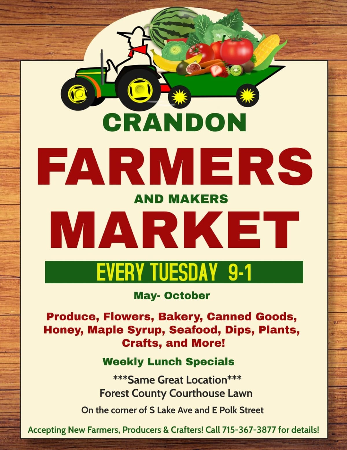 Crandon Farmers and Makers Market