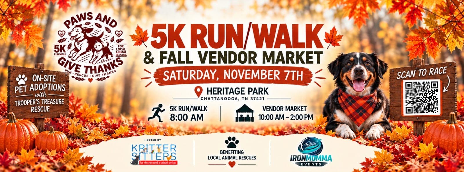 Paws and Give Thanks Vendor Market + 5K