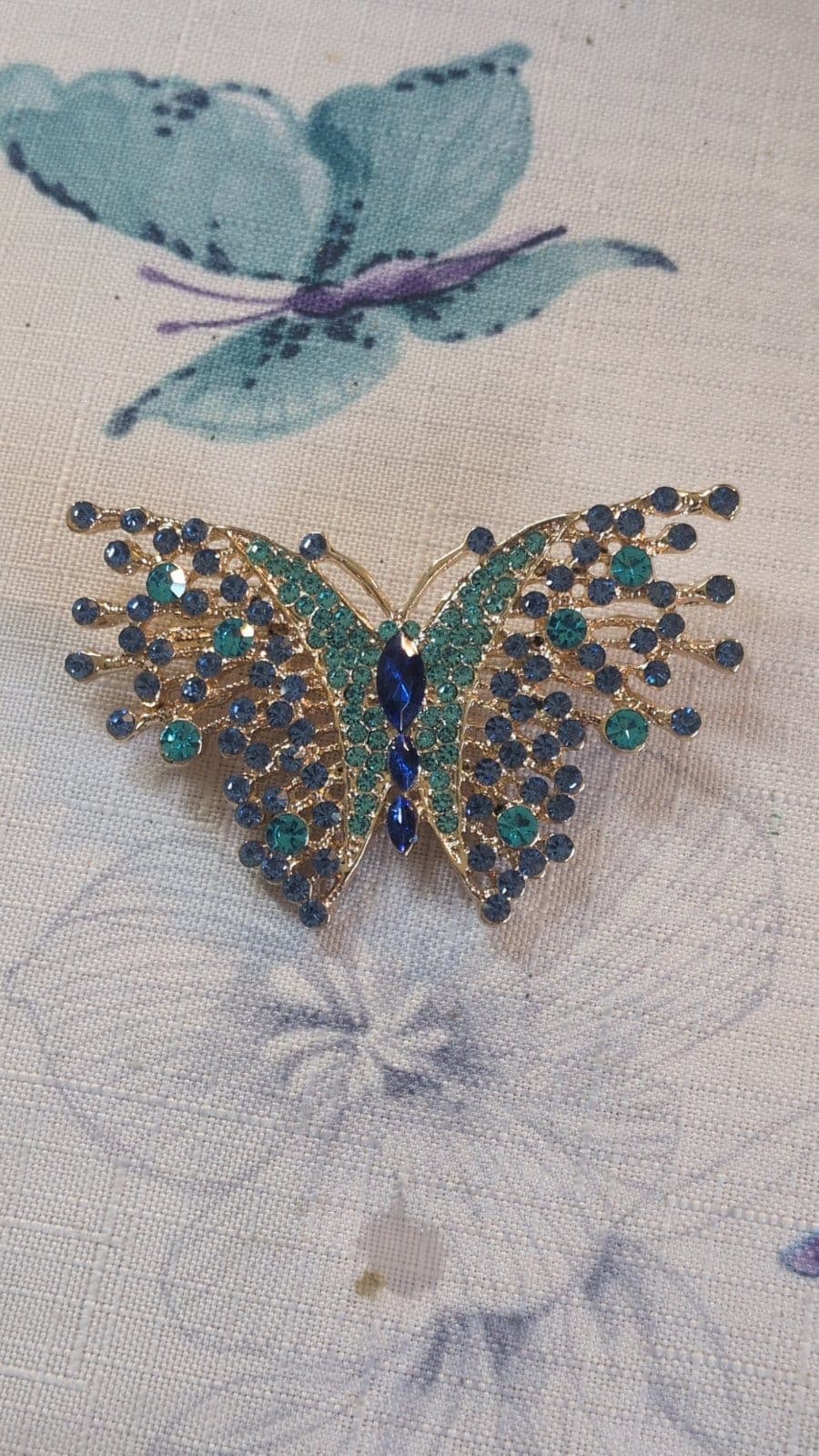 Beautiful rhinestone butterfly brooch