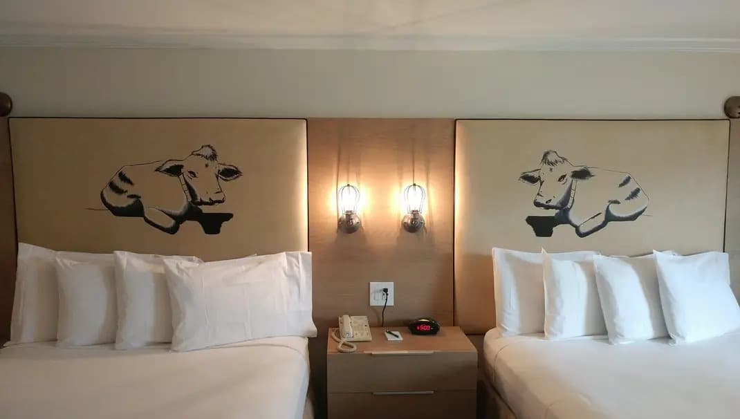 Painted cow headboards- 2019 commission by Interlaken Inn