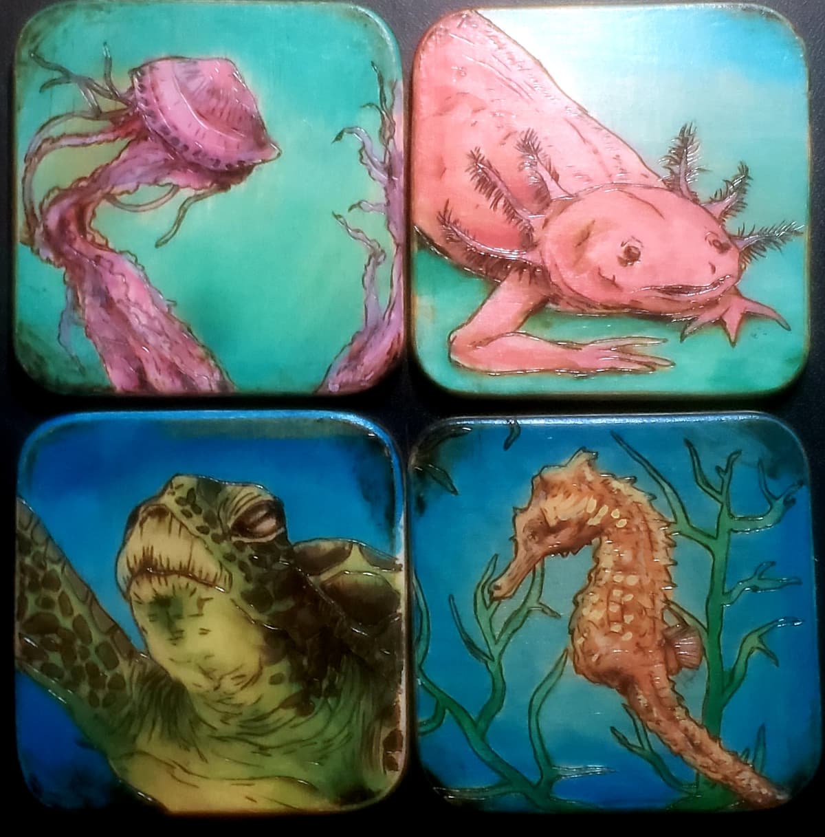 Sea animal coaster set