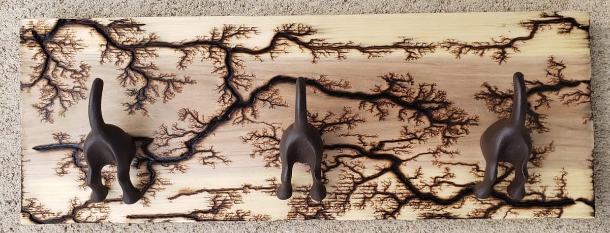 Fractal burned dog butt hanger board