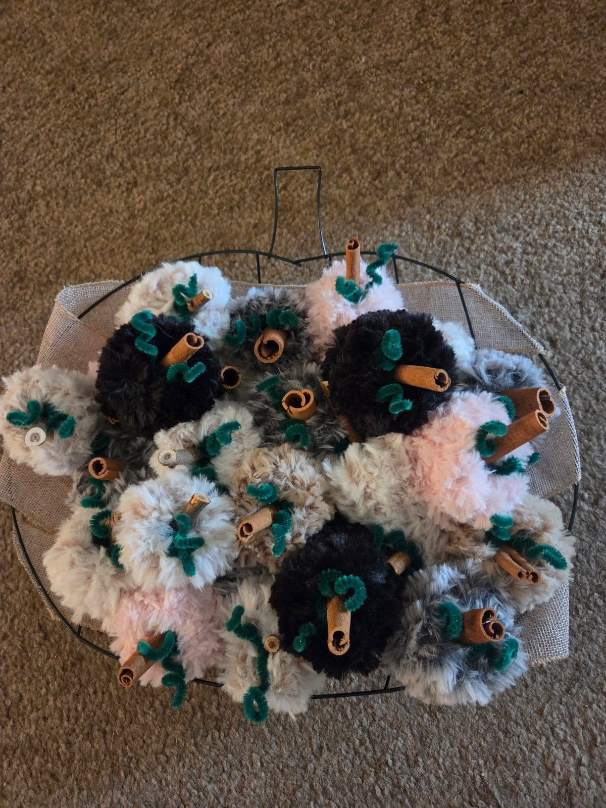 Fuzzy mini pumpkins