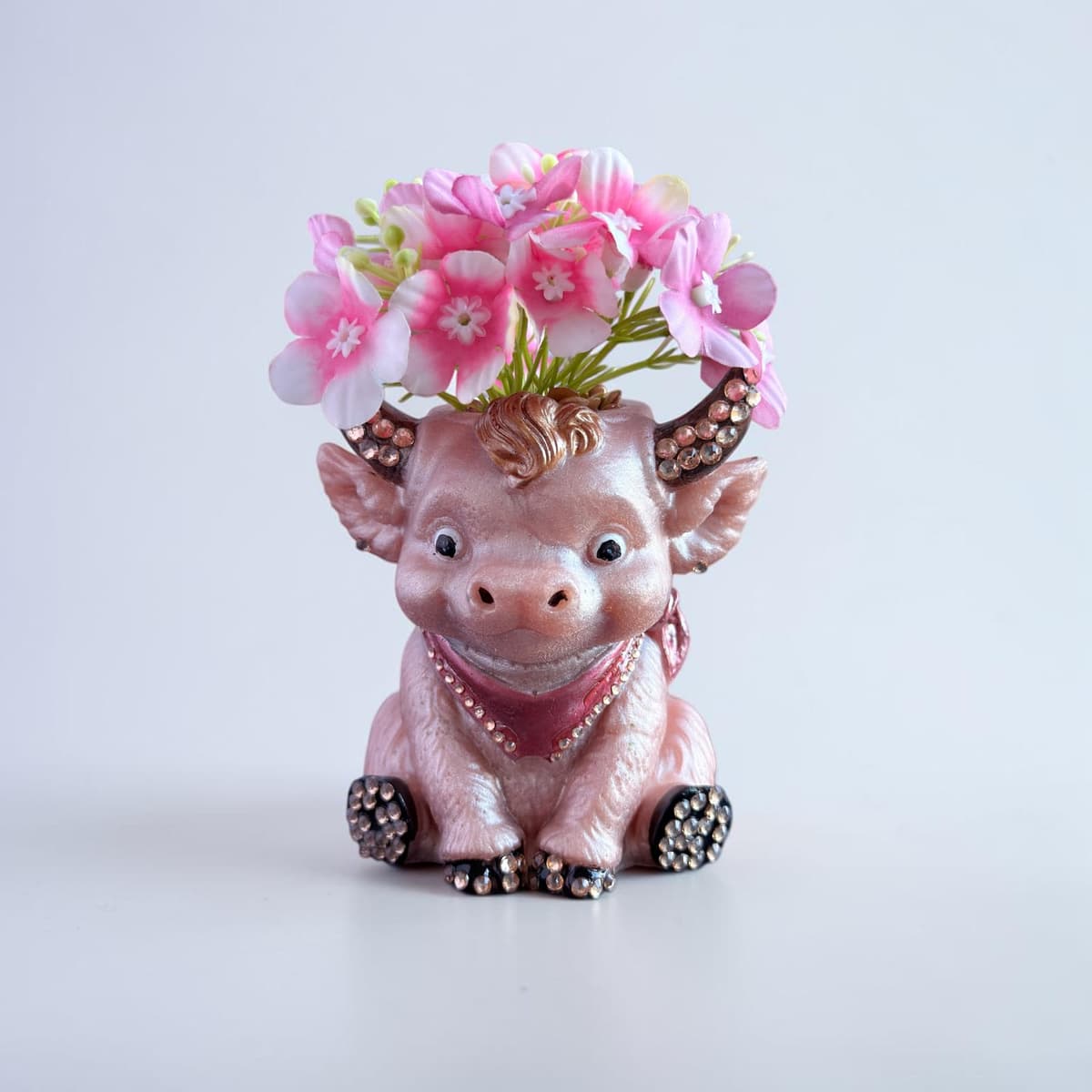 Hand made resin Highland Cow Planter