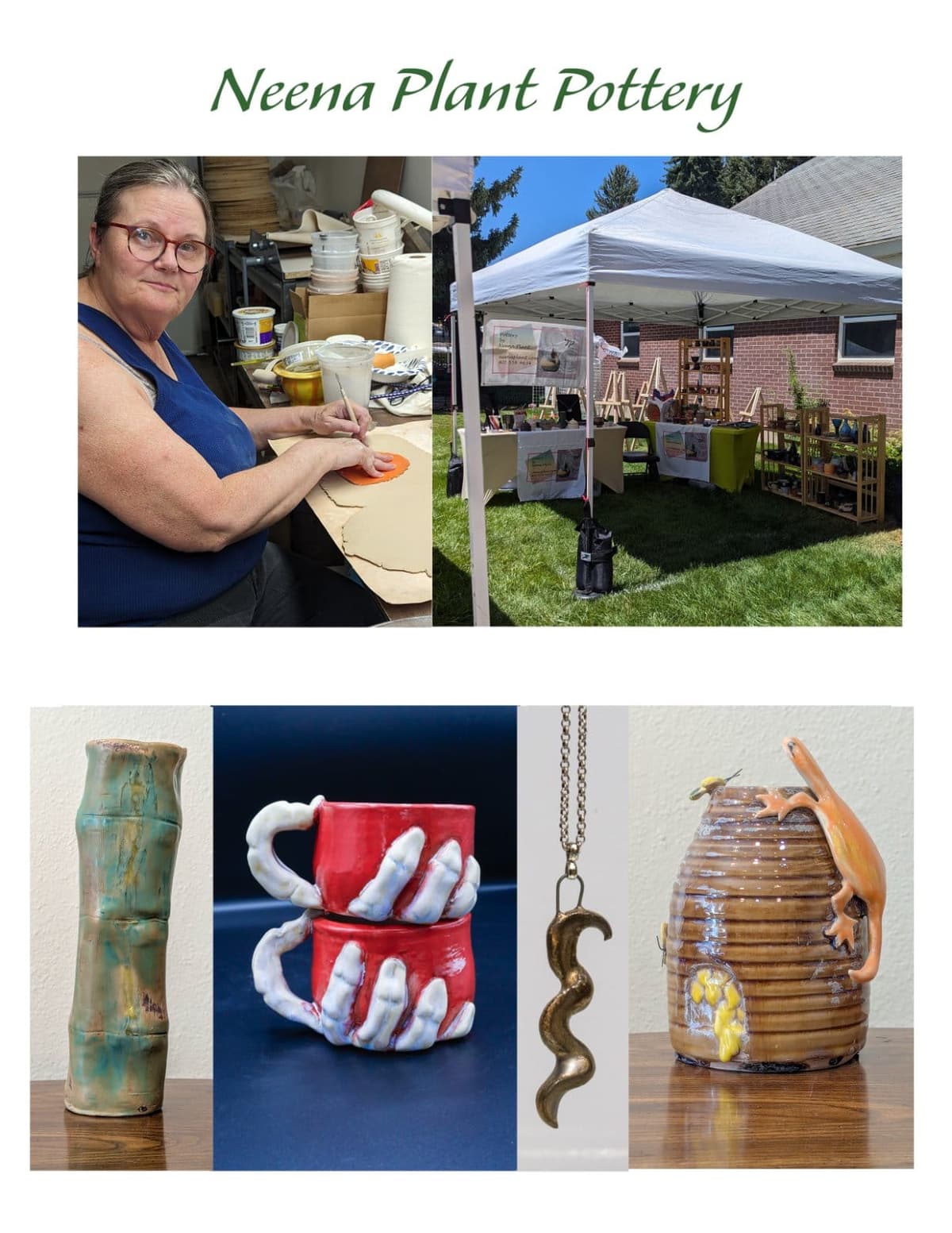 Neena Plant Pottery Collage with Outdoor Setup