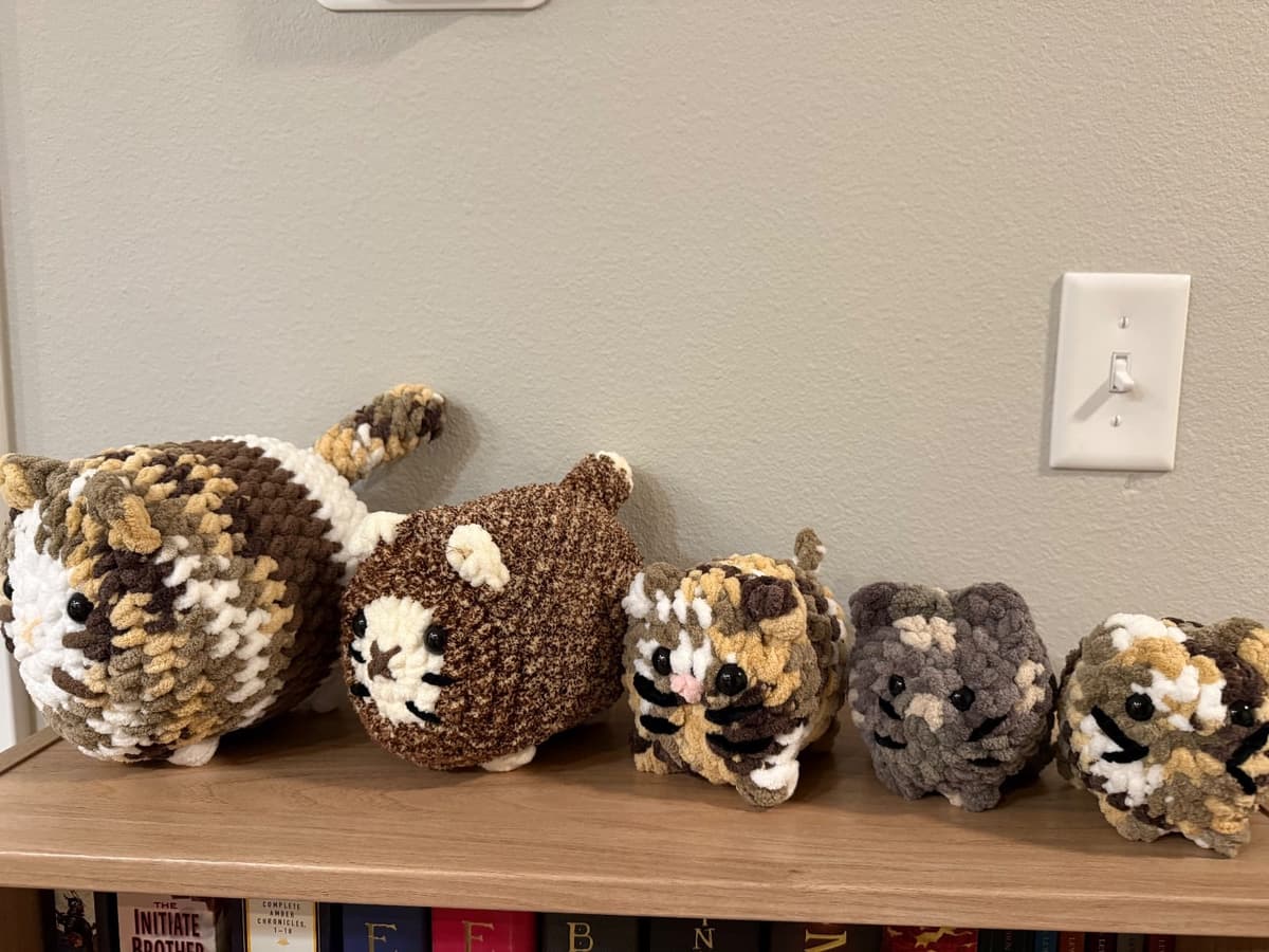 Various sizes of loaf kitties 