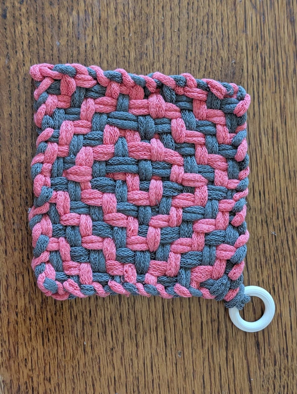 Handwoven Potholder with Contemporary Color Palette