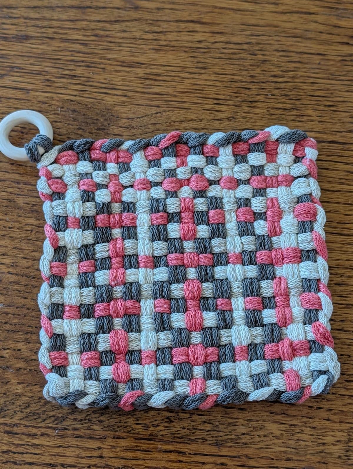 Handwoven Potholder with Contemporary Color Palette