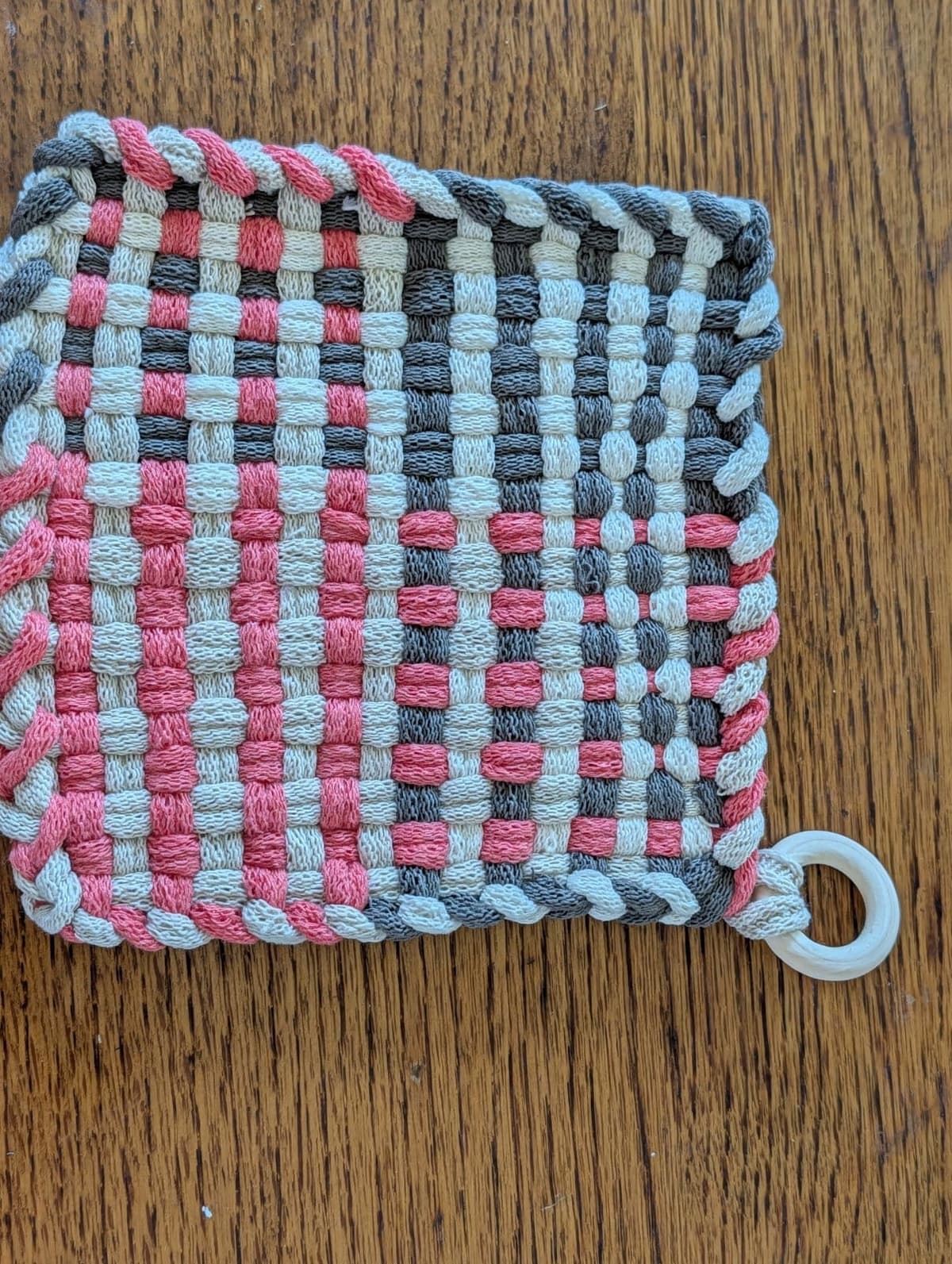 Handwoven Potholder with Contemporary Color Palette