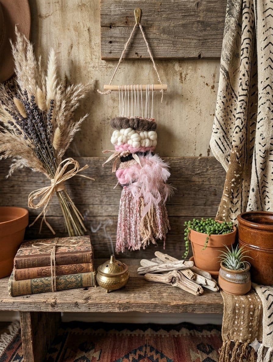 Handwoven Fiber Art Wall Hanging