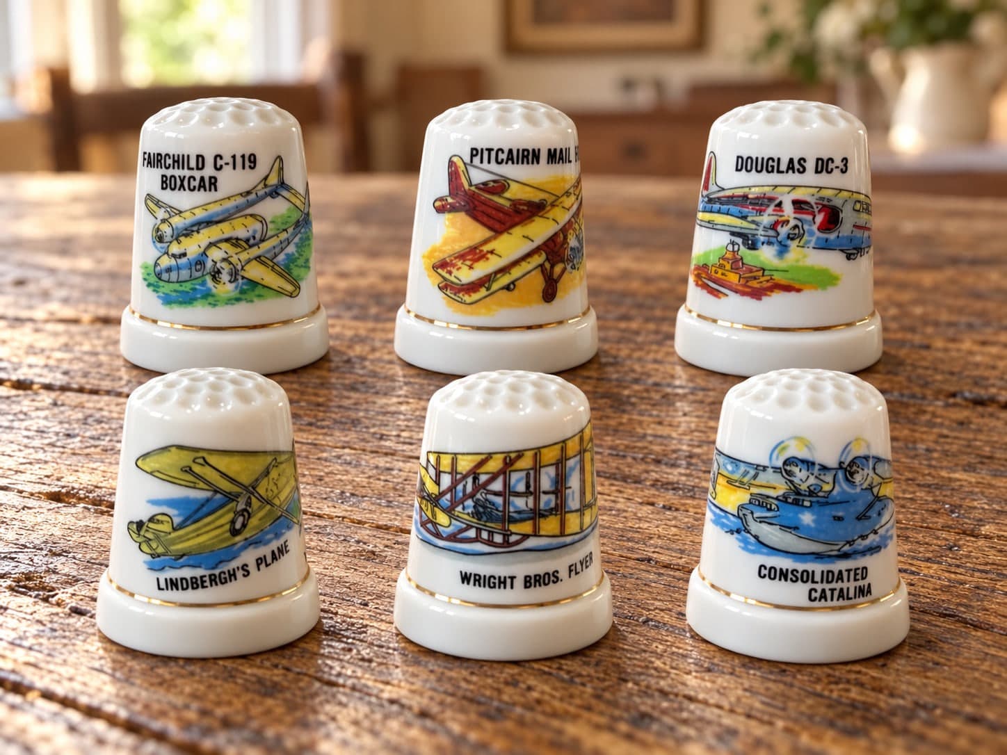 Set of 6 Aviation Thimbles