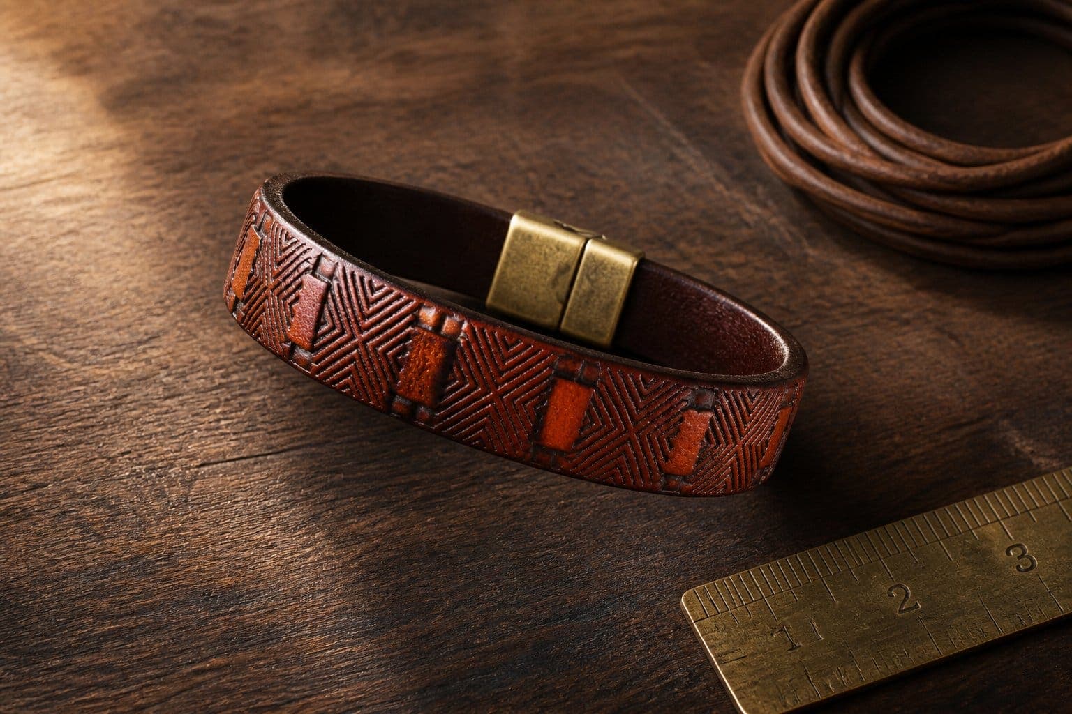 Cross Brace design bracelet with magnetic clasp