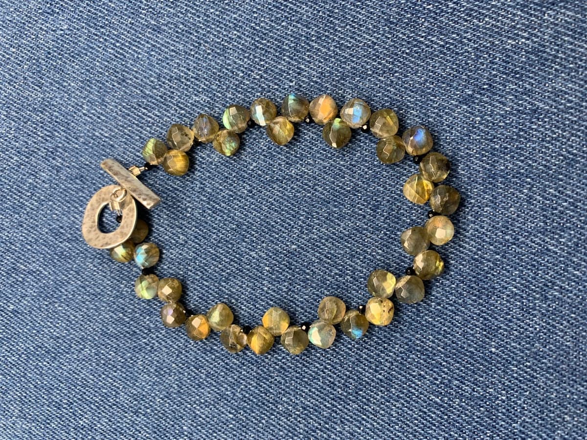 Labradorite and spinel bracelet