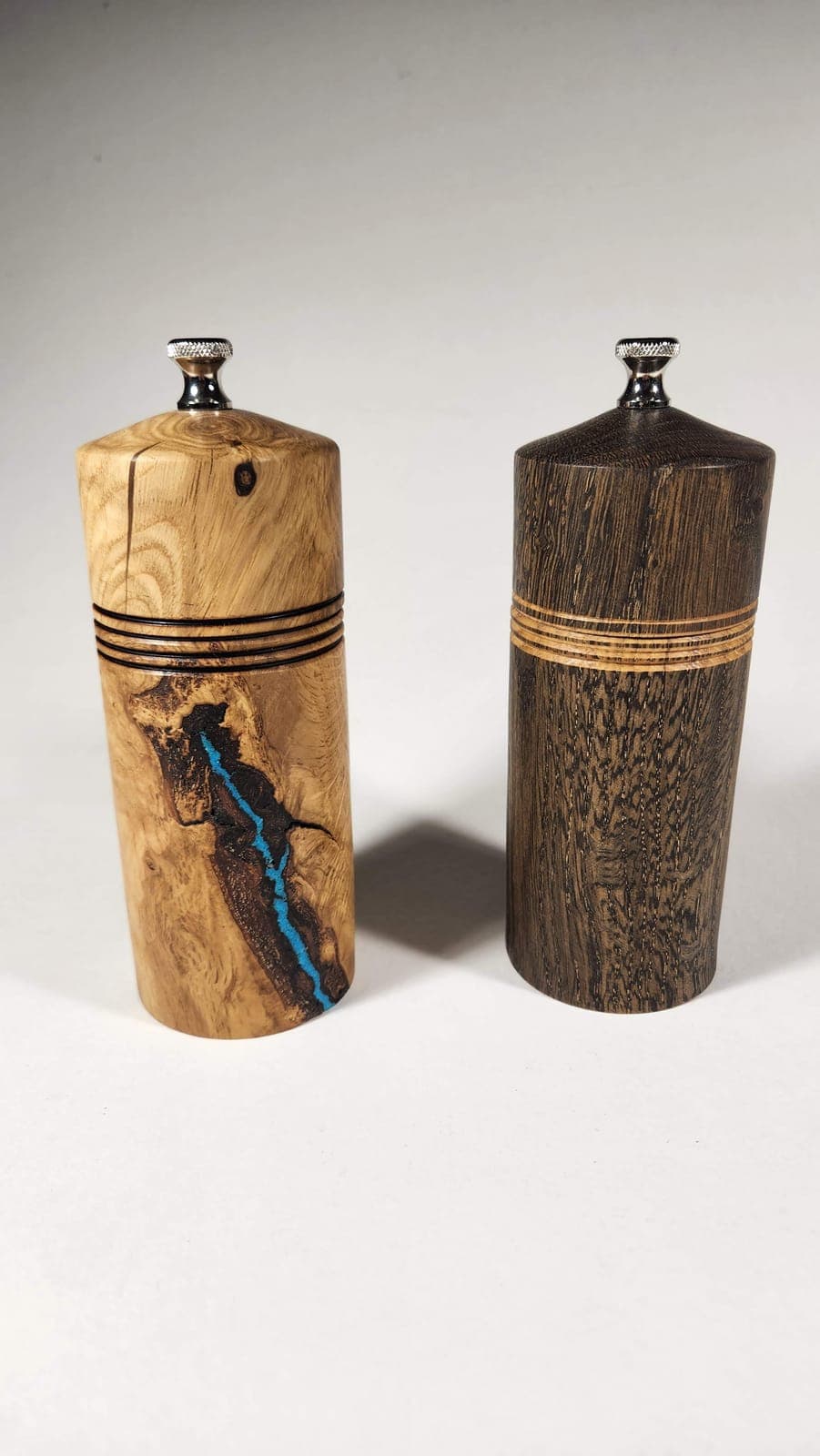 White Oak Salt and Pepper Grinders (Pepper is ebonized)