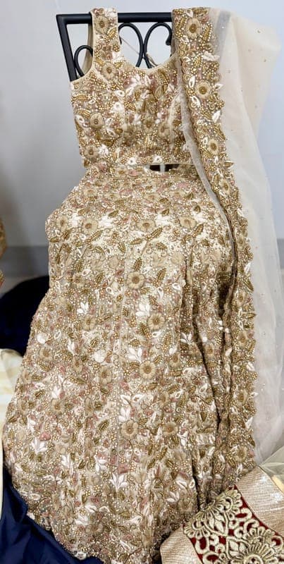 Bridal net satin outfit 