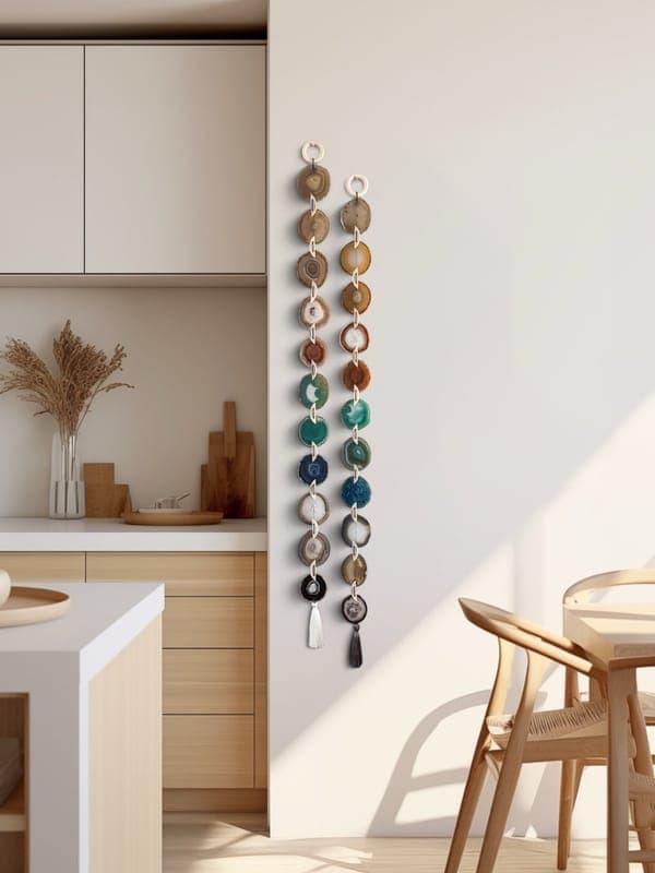 48-Inch Long Agate Garland Statement Wall Art