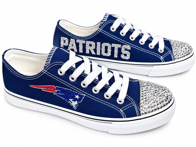 Patriots Rhinestoned Toe Cap Sneakers