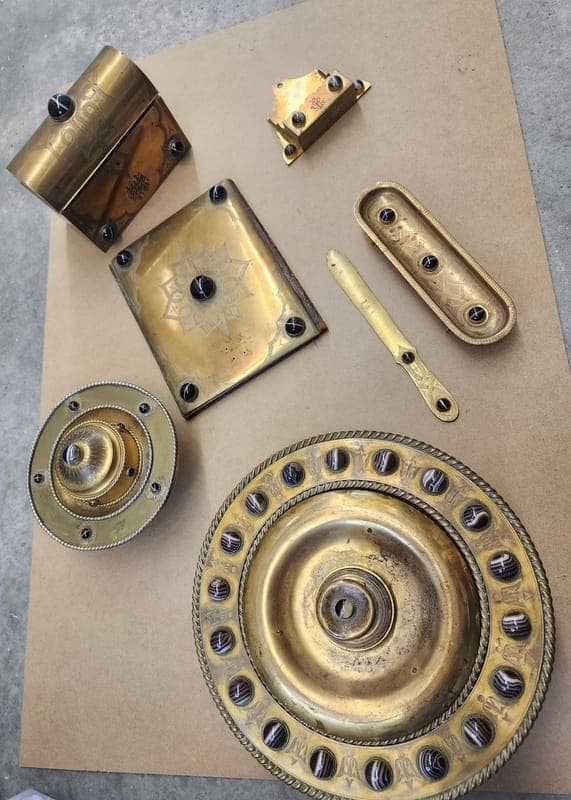 Brass Victorian Era Desk Set- Altar Setting