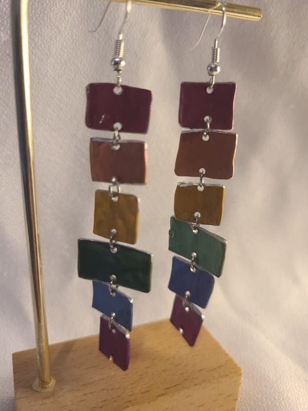 Simply Shaped Upcycled Knitting Needle Earrings