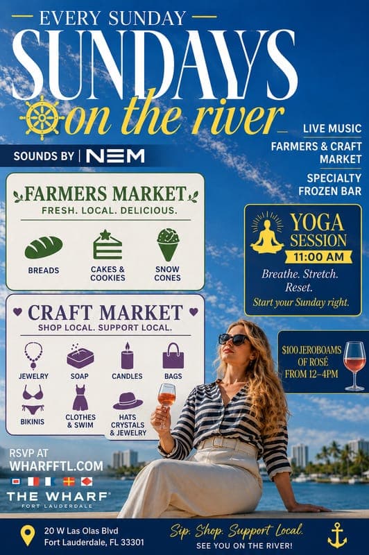 Weekly Sunday Farmers Market at The Wharf in Fort Lauderdale