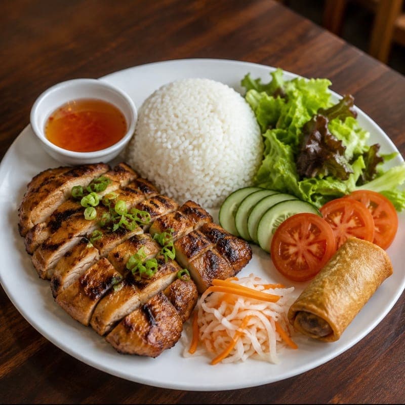 Mom’s Grilled Chicken Rice Plate