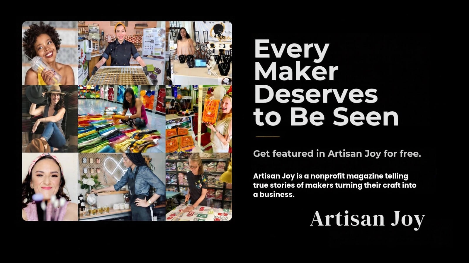 Artisan Joy Magazine cover photo