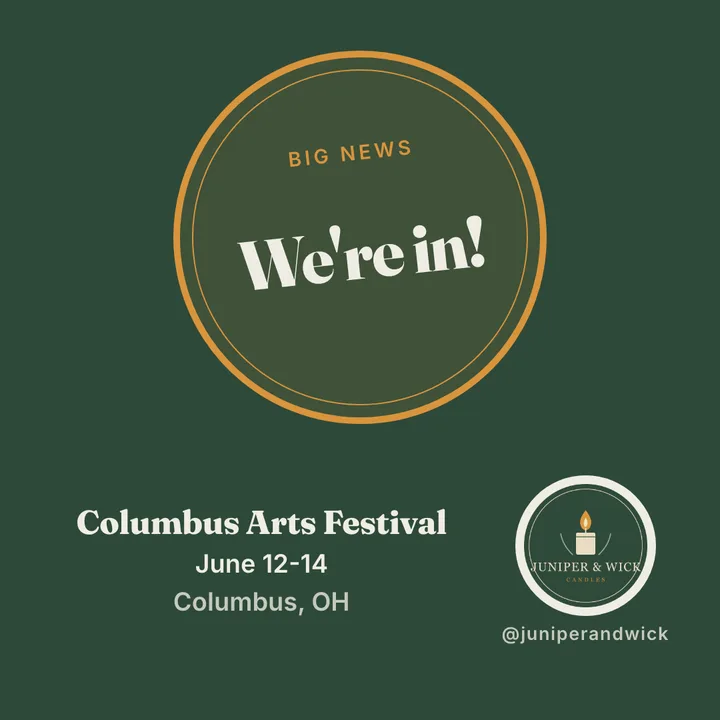 A sample 'We're in!' post announcing an acceptance