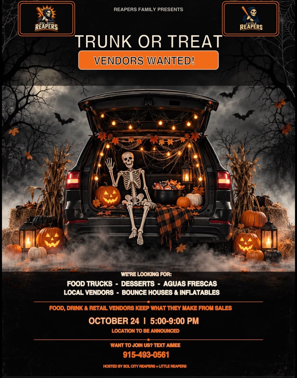 Trunk or treat reapers fundraiser