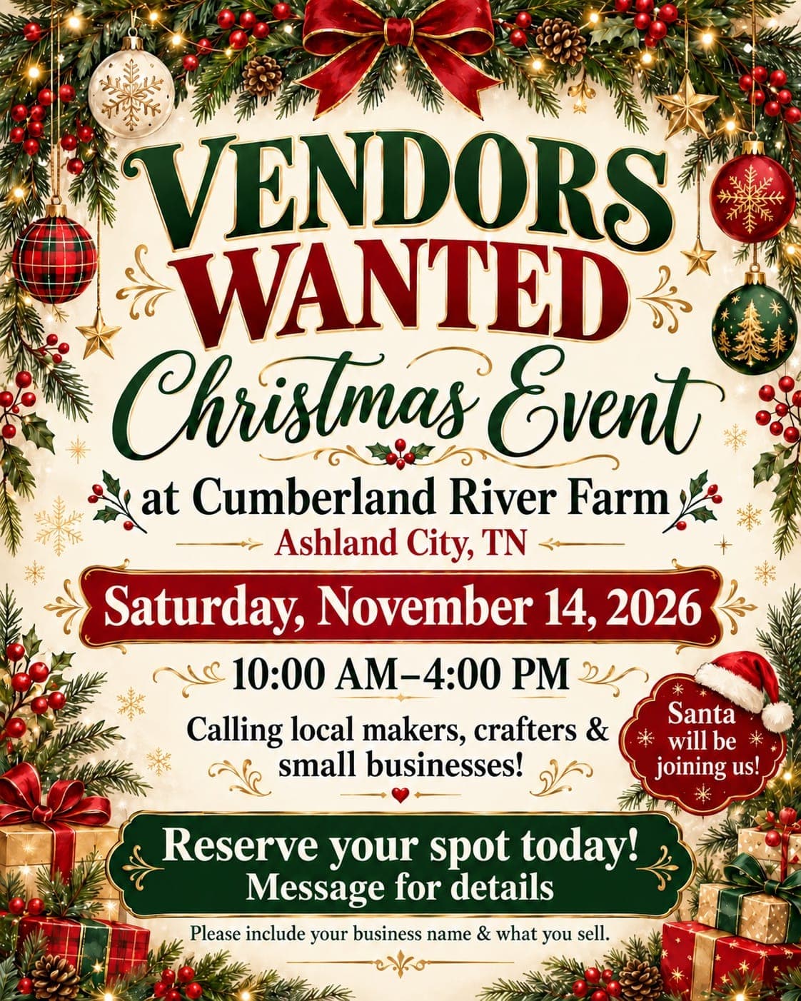 2026 Christmas at Cumberland River Farm