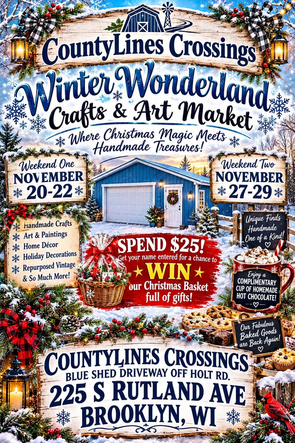 Countylines Crossings Winter Wonderland Crafts and Art Market