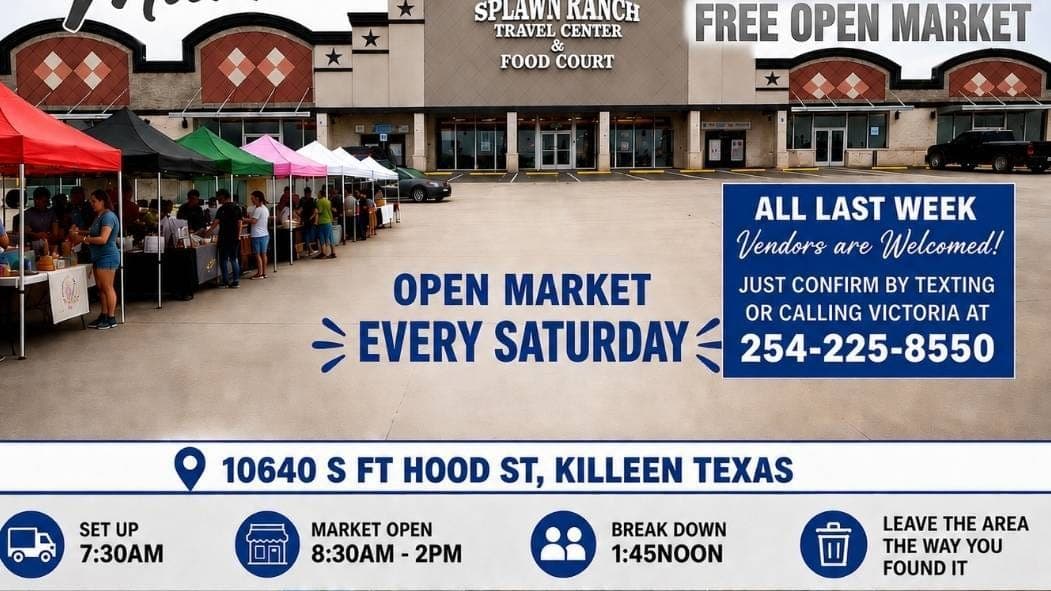 Every SATURDAY FREE OPEN MARKET