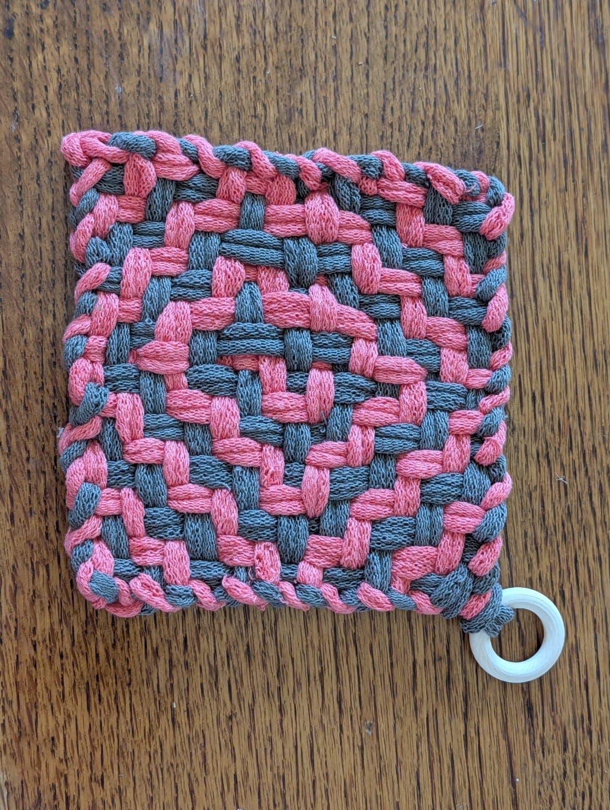 Handwoven Potholder with Contemporary Color Palette