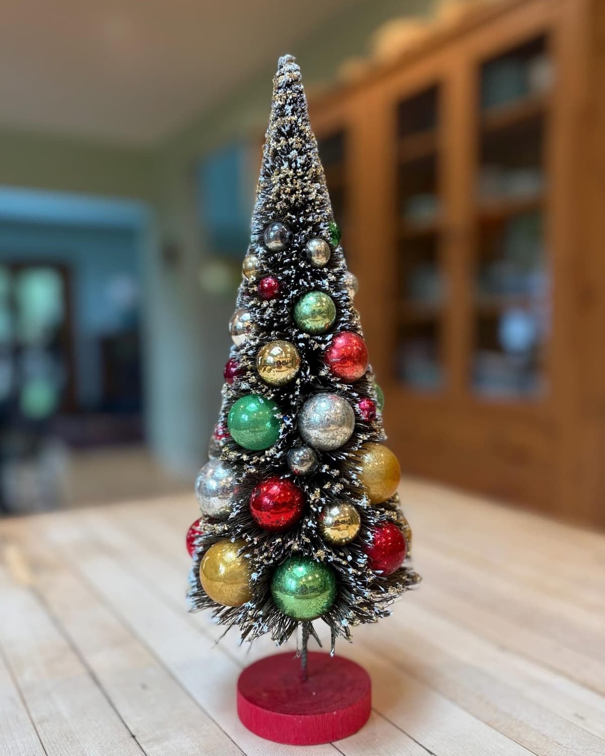 Vintage Christmas Bottle Brush Tree 12"