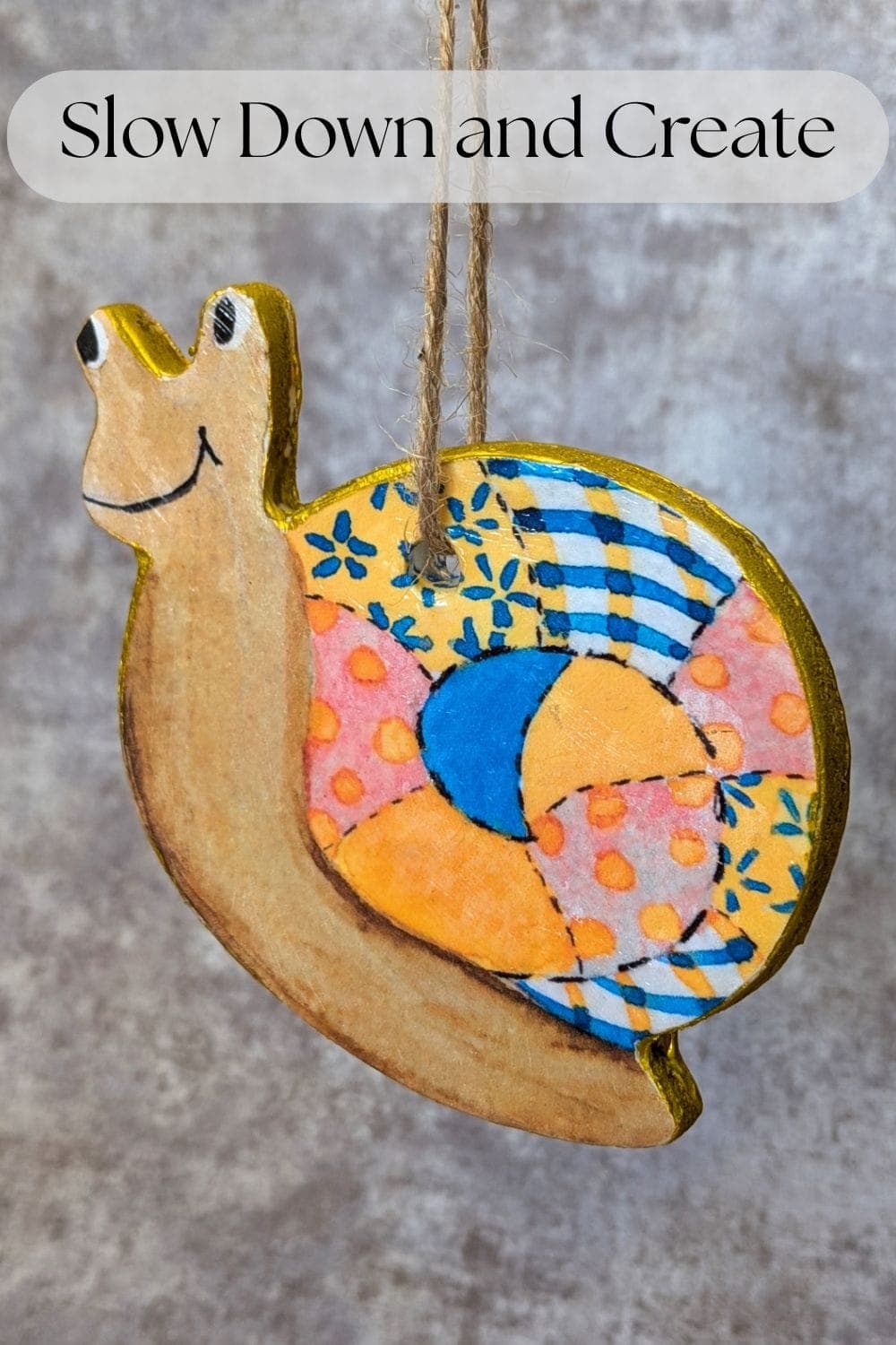 Patchwork Snail Ornament