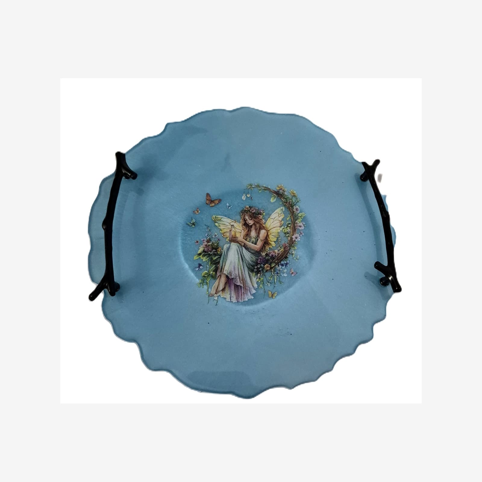 Enchanted Fairy Garden Resin Tray | Cottagecore Home Decor | Handmade Decorative Tray