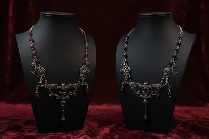 Bats and Roses Necklace Collection