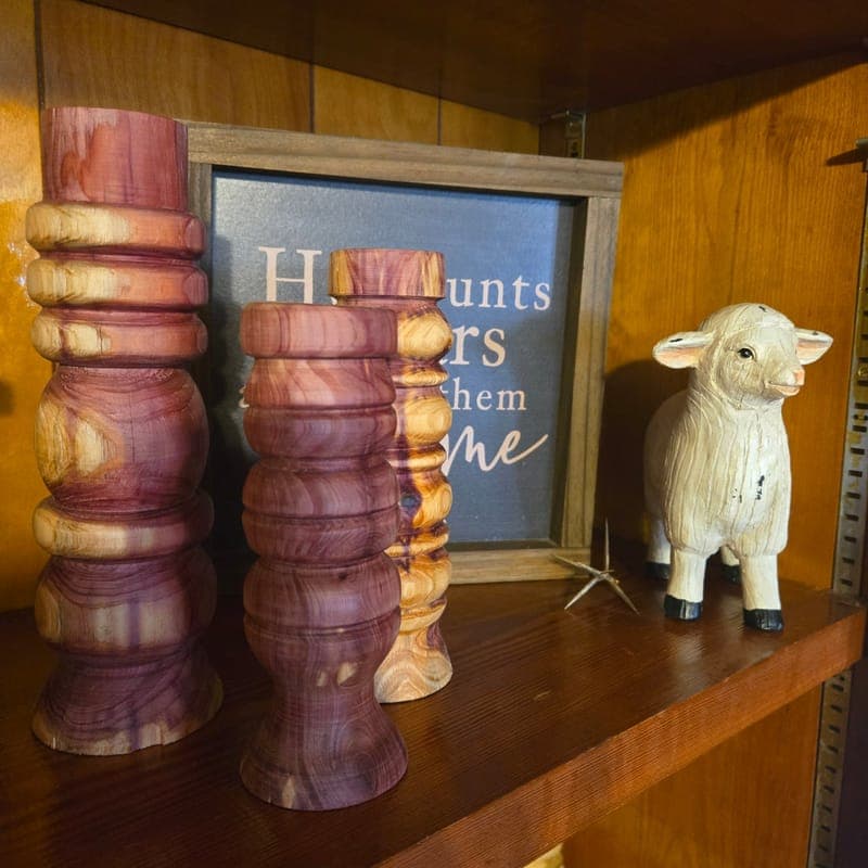 Hand turned candlesticks
