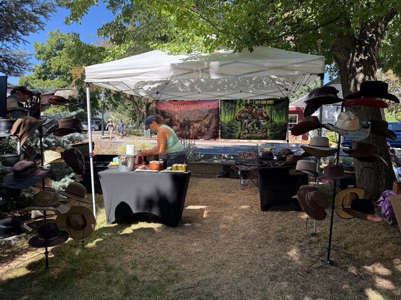 The hat and farm stand