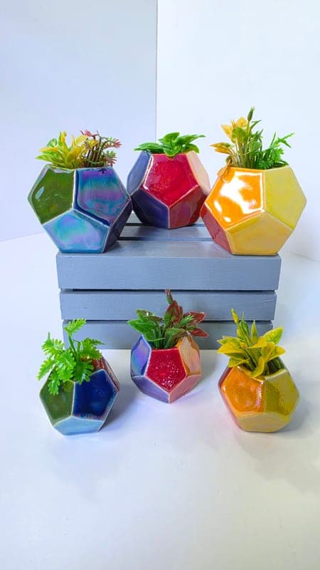Rainbow Pentagon Planters