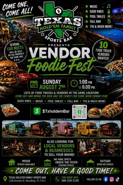 Texas Hold’em Family Sport Bar: Vendor Foodie Fest