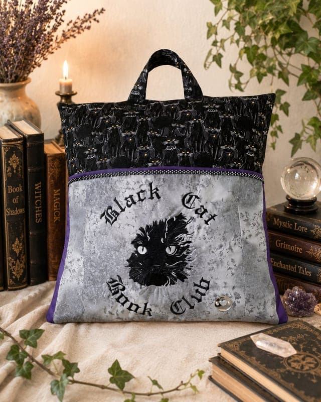 Black Cat Book Club, book pillow