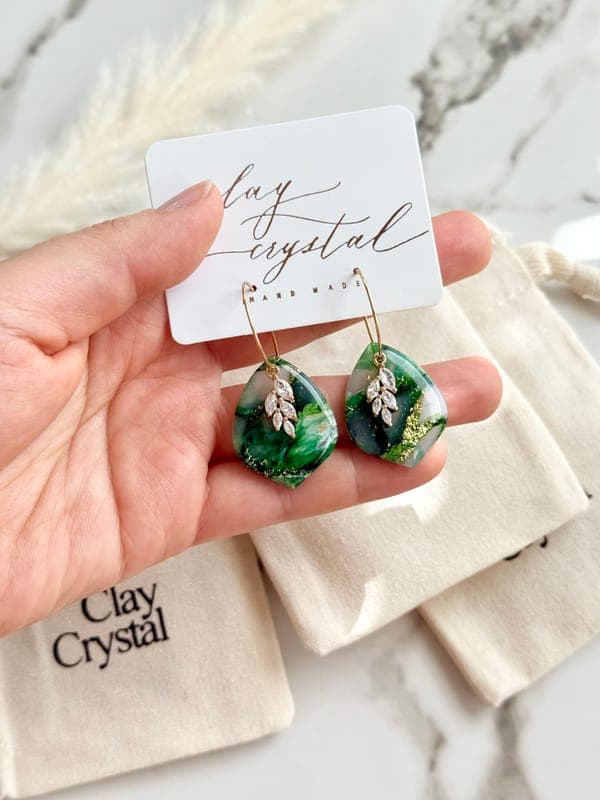 Bridesmaids Emerald Green Hoops