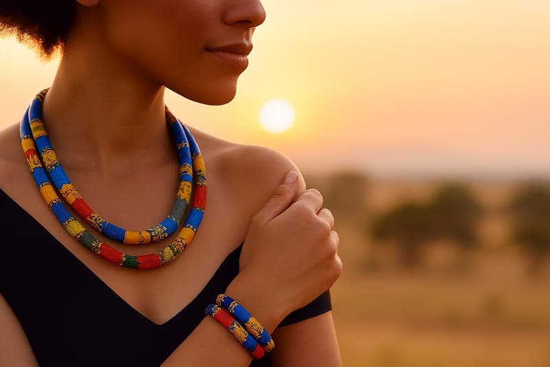 West African Krobo Bead Bracelet Set
