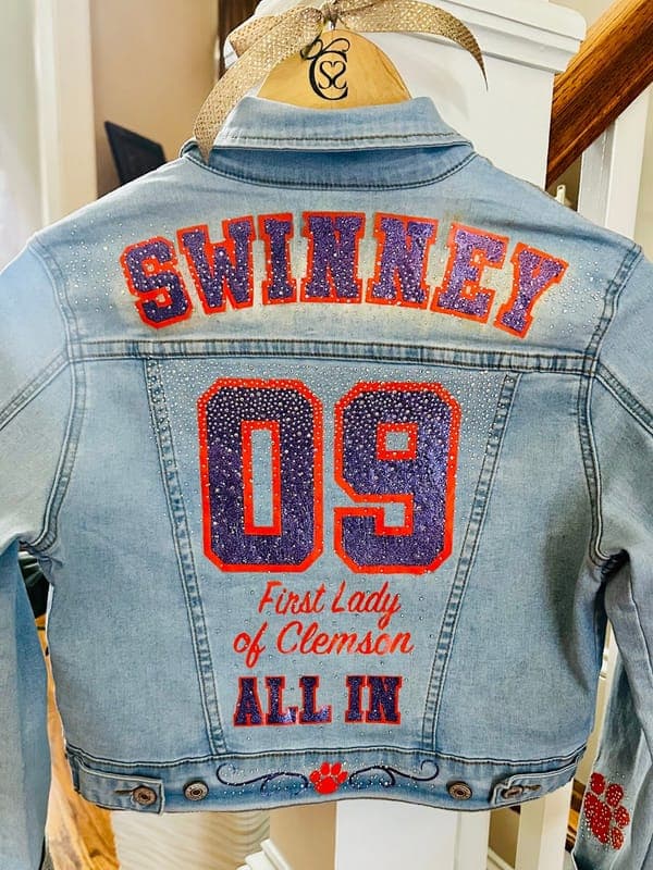 Southern Script Couture Denim Gameday Jacket