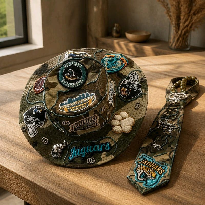 Jaguar Boonie and Necklace Tie.