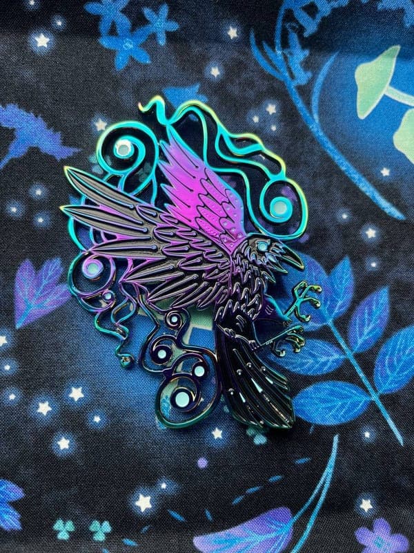 Corvid & Flame Enamel Pin