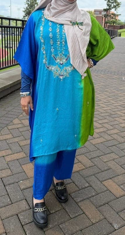 Handcrafted/Hand stitches Kaftan dress (co-ord set )
