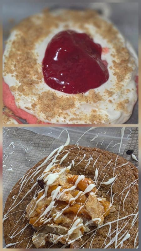 Strawberry cheese cake kookie/peach kobbler